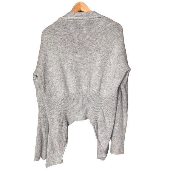 Small Naif Montreal Angora Wool Open Knit Cardigan Knit Grey Silver Sweater - Picture 6 of 10